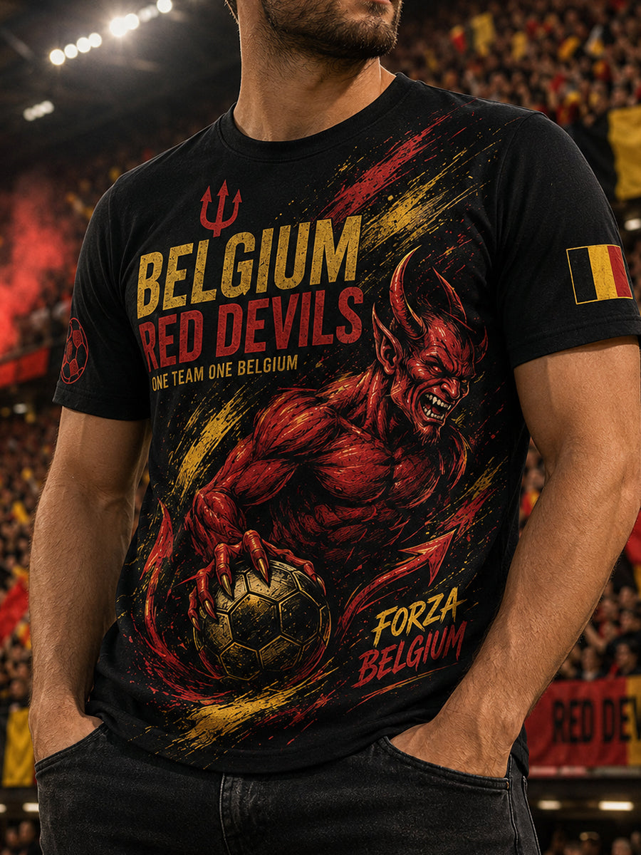 Herren-T-Shirt mit kurzen Ärmeln und Fußball-Print