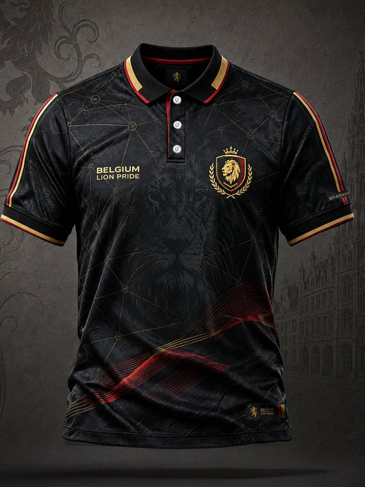 Herren Belgiens Fußball-Liebhaber Kunst bedruckte lässige Tops