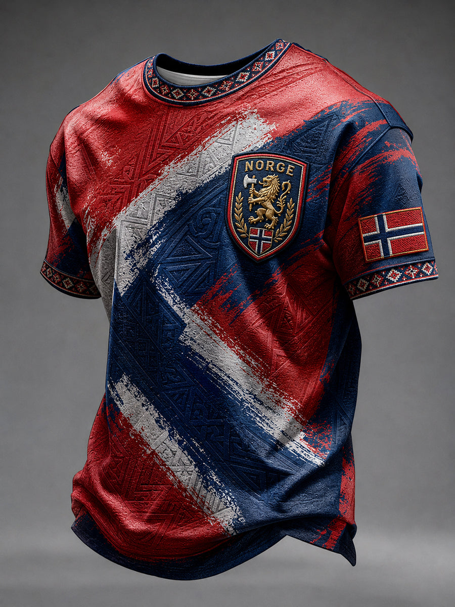 Herren Heia Norge Fußball Fan Grafik T-Shirt