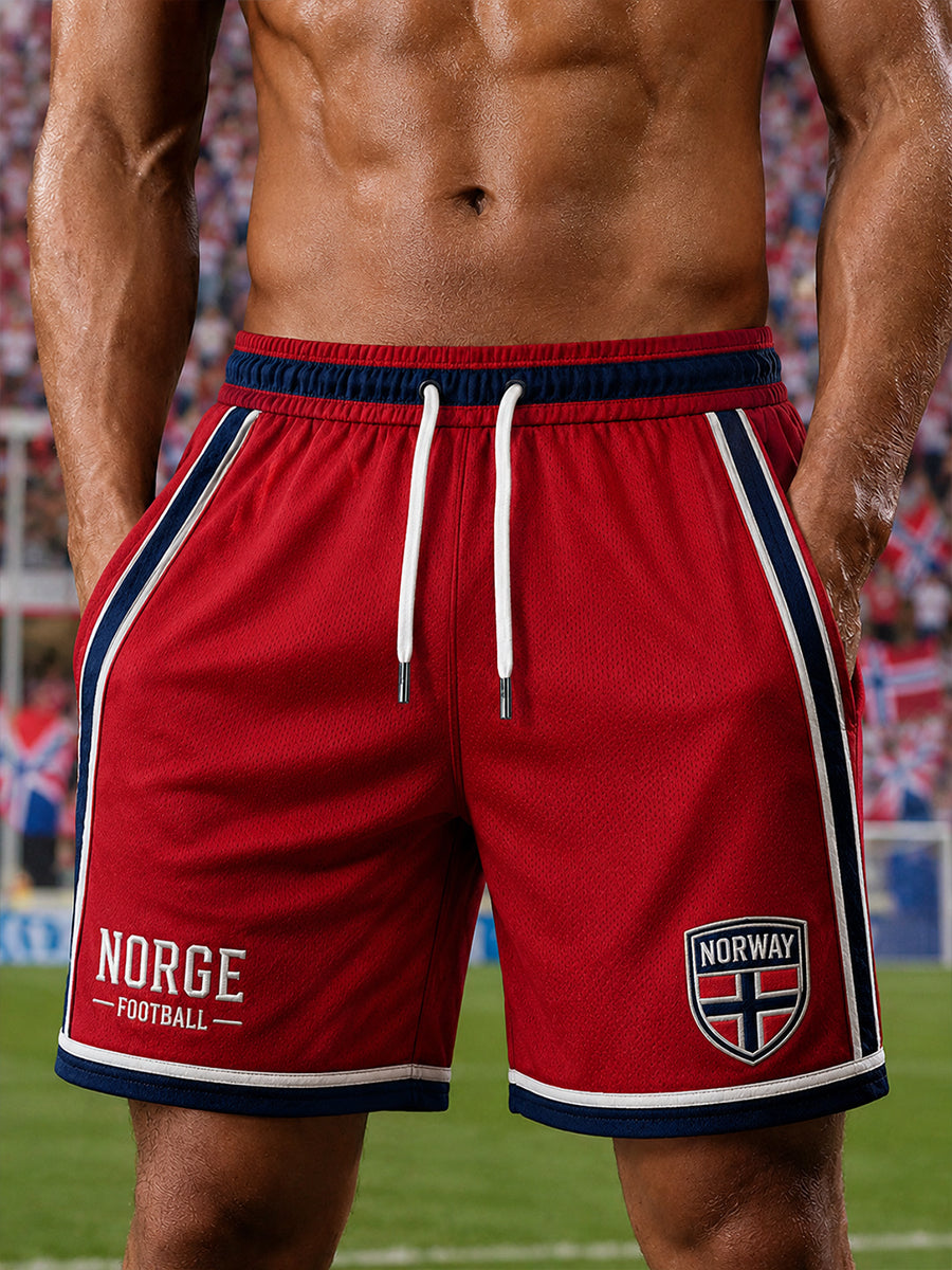 Retro-norwegischer Fußball-Fan-Art-Druck Freizeithosen