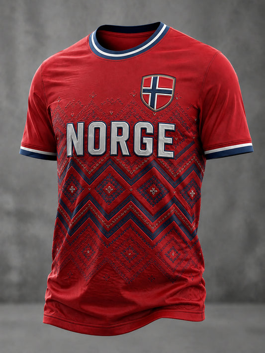 Herren-Fußball-T-Shirt mit Norge-Print