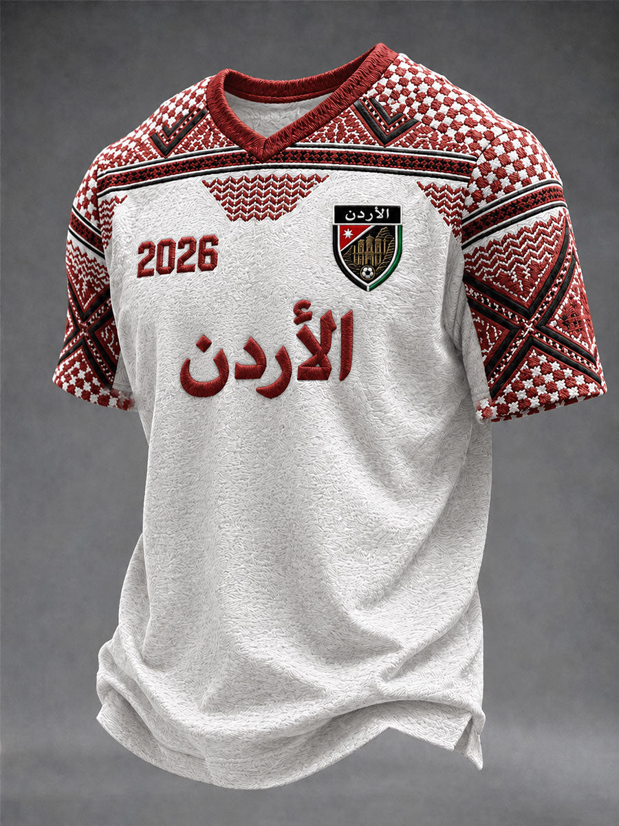 Herren-Fußball-T-Shirt mit V-Ausschnitt
