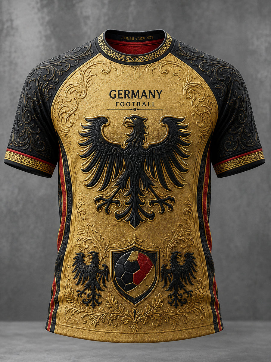 Retro-Fußballfan-Art-Print-Lässiges T-Shirt