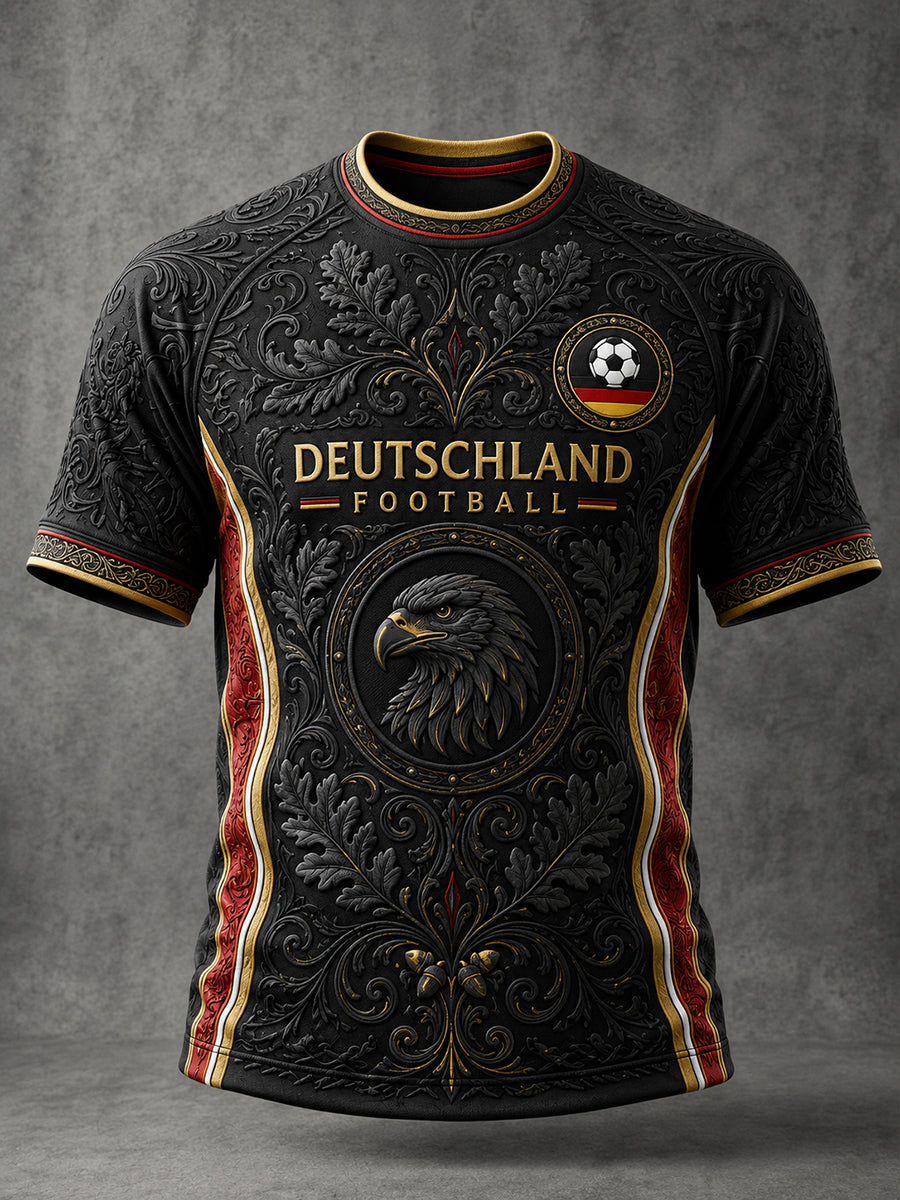 Retro-Fußballfan-Art-Print-Lässiges T-Shirt