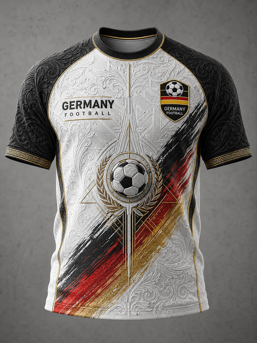 Retro-Fußballfan-Art-Print-Lässiges T-Shirt