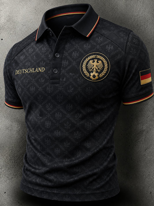 Retro-Fußballfan-Art-Print lässiges Poloshirt