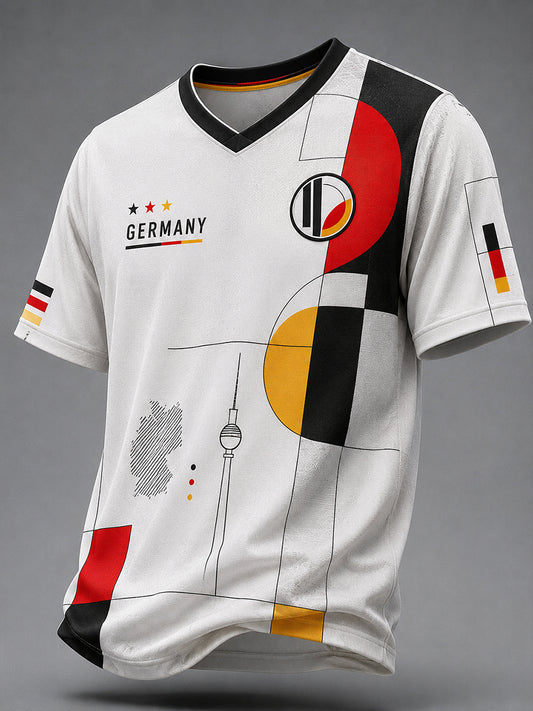 Retro-Fußballfan-Art-Print-Lässiges T-Shirt