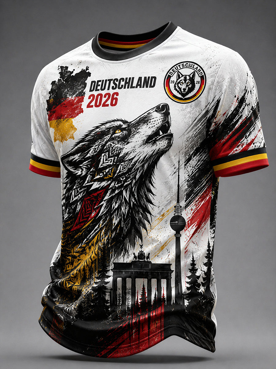 Retro-Fußballfan-Art-Print-Lässiges T-Shirt