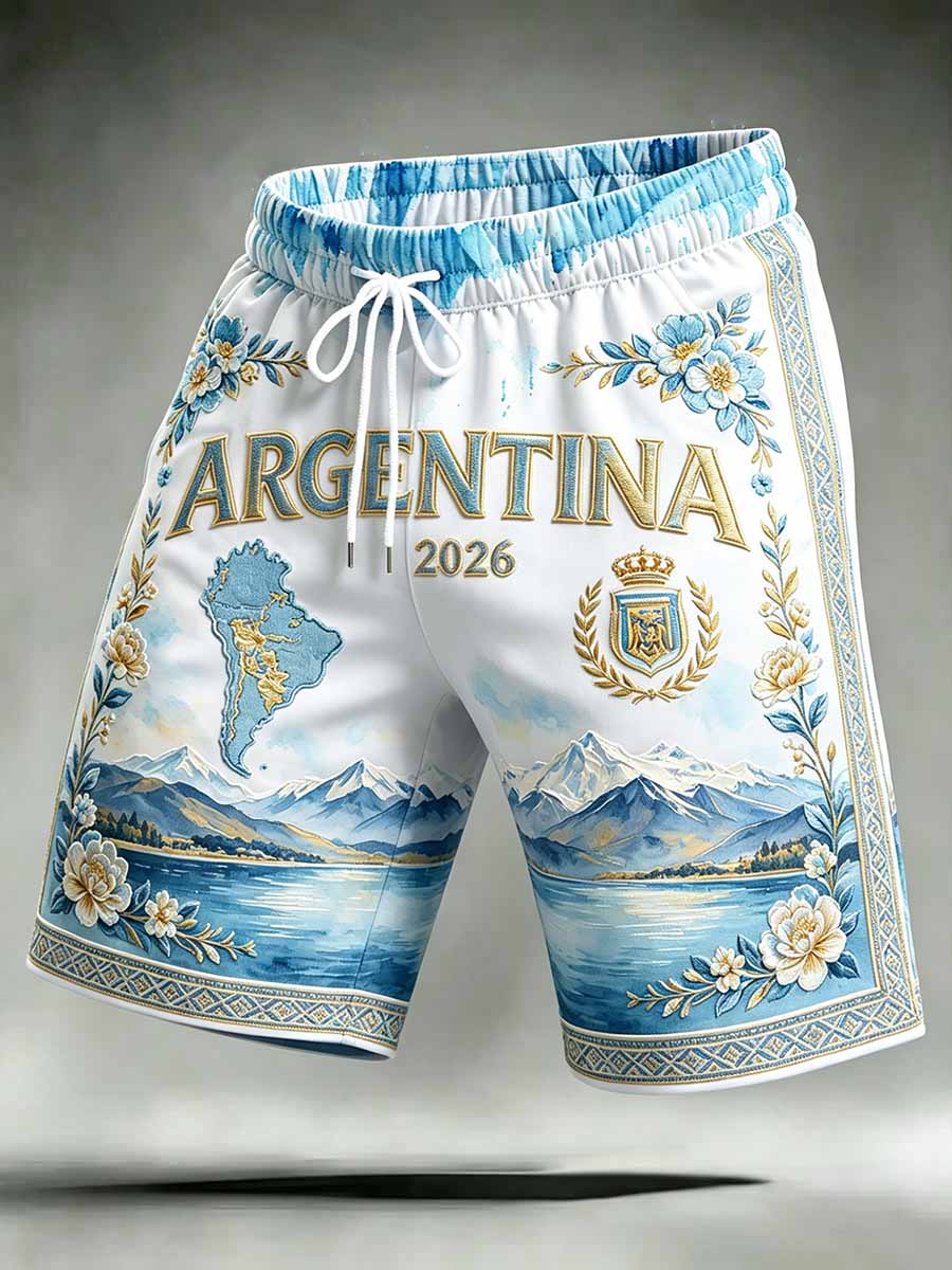 Herren Argentinien Fußball bedruckte Souvenir Shorts