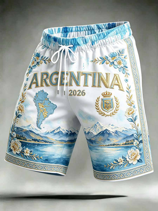Herren Argentinien Fußball bedruckte Souvenir Shorts