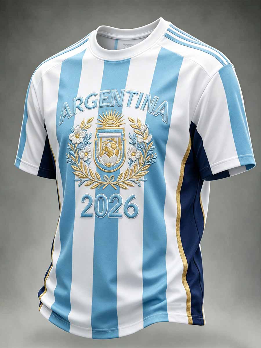 Herren-Fußball-Souvenir-T-Shirt mit argentinischem Motiv