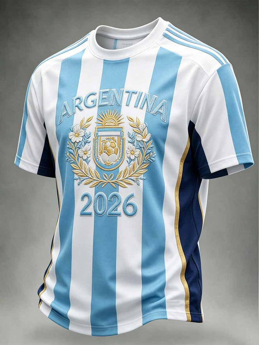 Herren-Fußball-Souvenir-T-Shirt mit argentinischem Motiv