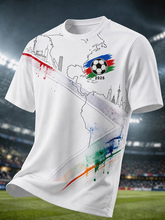 Herren-T-Shirt mit Grafikmotiv zum Thema Fußballliebe, Jubiläumsausgabe 2026