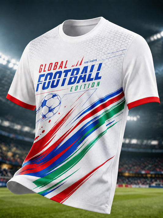 Herren-T-Shirt mit Grafikmotiv zum Thema Fußballliebe, Jubiläumsausgabe 2026