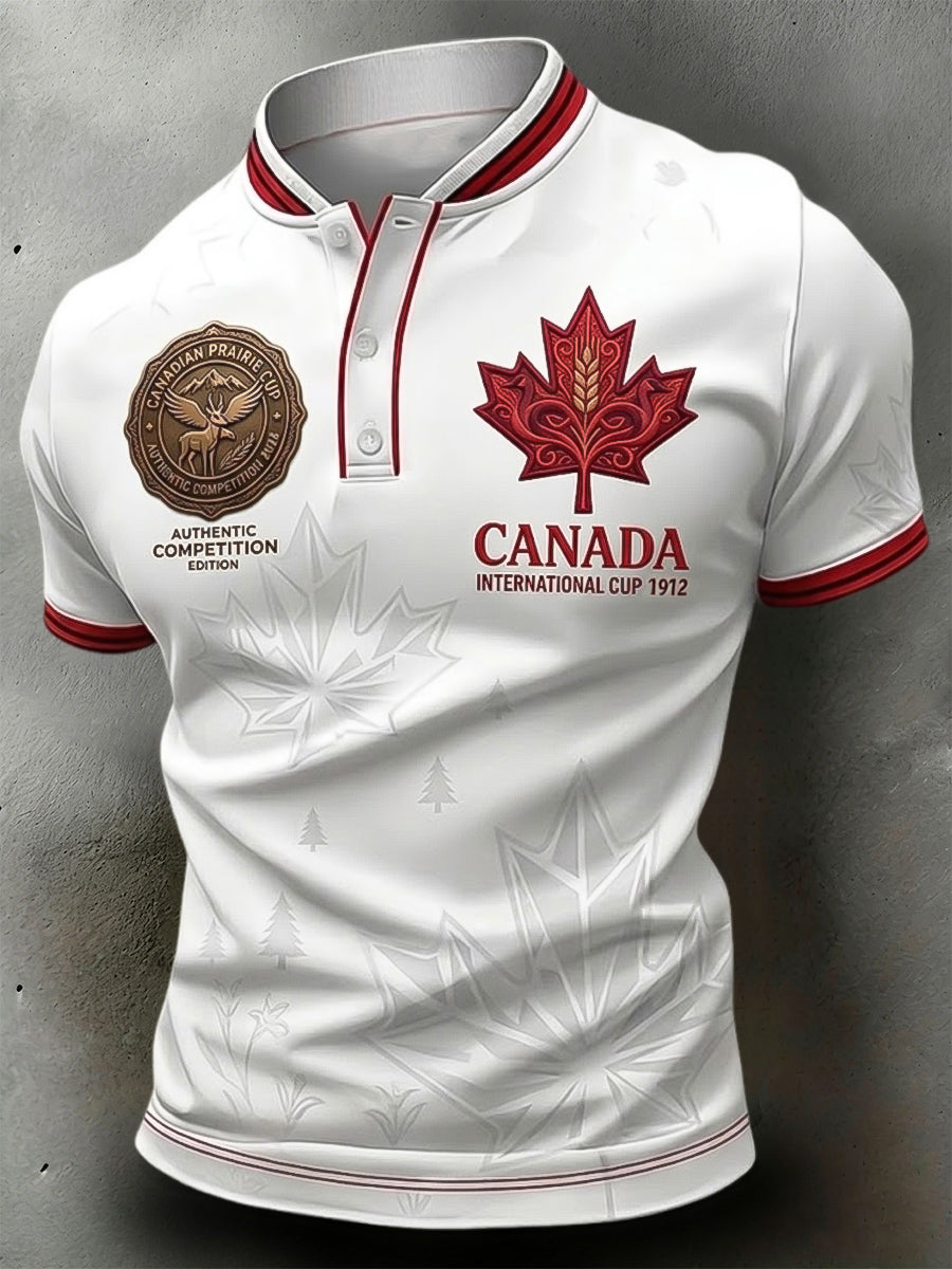 Retro Kanada 2026 Fußball-Fan-Kunst lässig Polo-Shirt