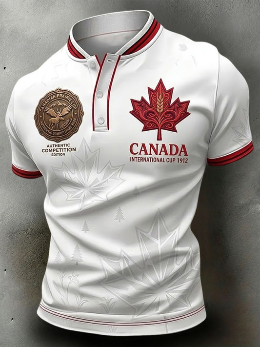 Retro Kanada 2026 Fußball-Fan-Kunst lässig Polo-Shirt