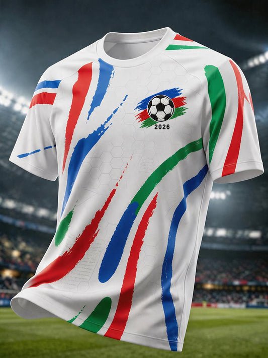 Herren-T-Shirt mit Grafikmotiv zum Thema Fußballliebe, Jubiläumsausgabe 2026