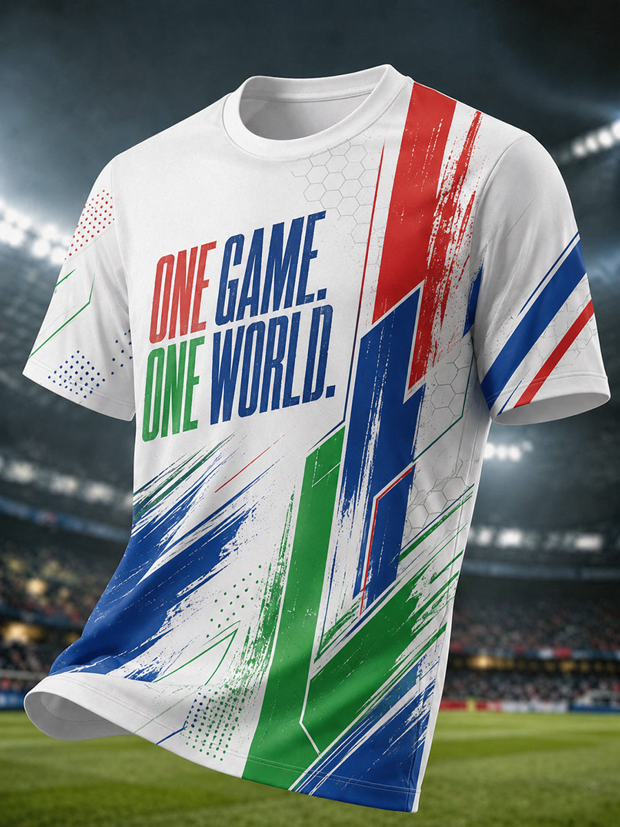 Herren-T-Shirt mit Grafikmotiv zum Thema Fußballliebe, Jubiläumsausgabe 2026