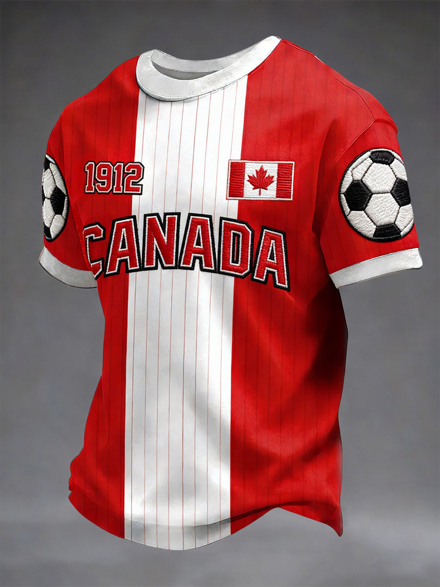 Retro Kanada 2026 Fußball-Meisterschaft lässig T-Shirt