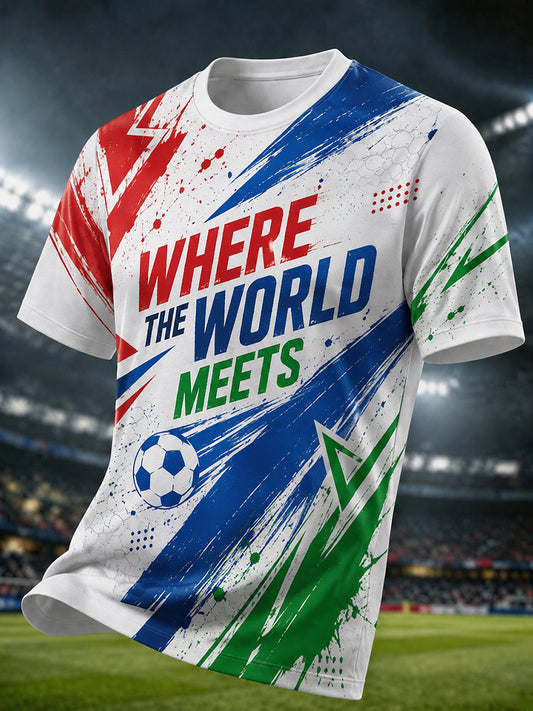 Herren-T-Shirt mit Grafikmotiv zum Thema Fußballliebe, Jubiläumsausgabe 2026