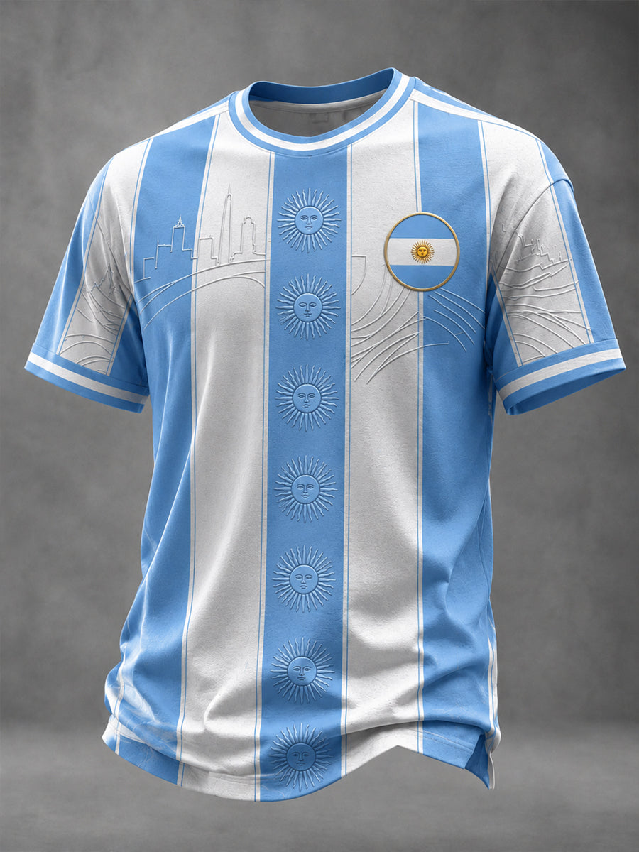Herren-Fußball-T-Shirt mit argentinischem Aufdruck