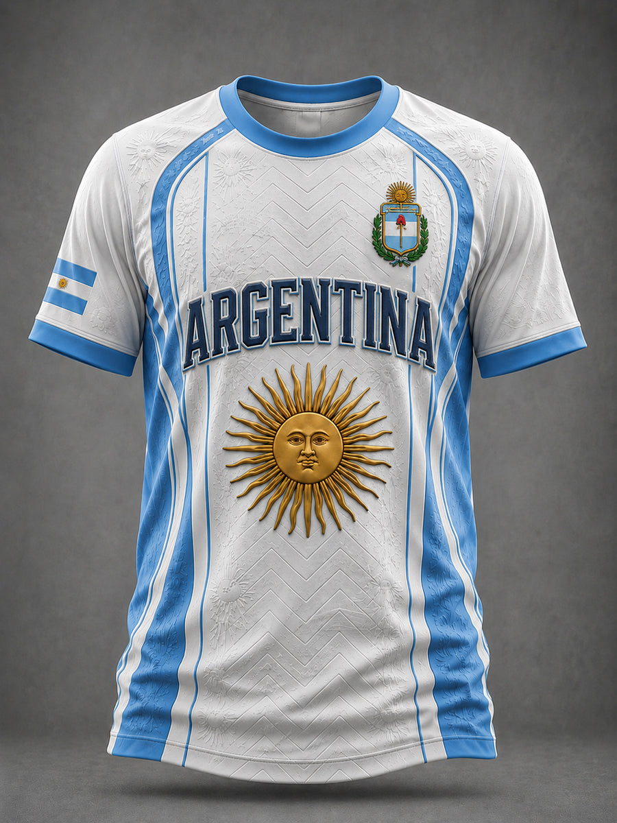 Herren Argentinien Fußball bedrucktes T-Shirt