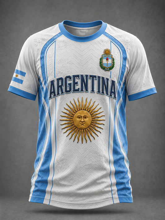 Herren Argentinien Fußball bedrucktes T-Shirt