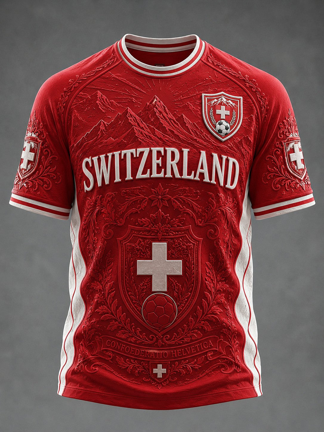 Herren-Fußball-T-Shirt mit Schweiz-Print