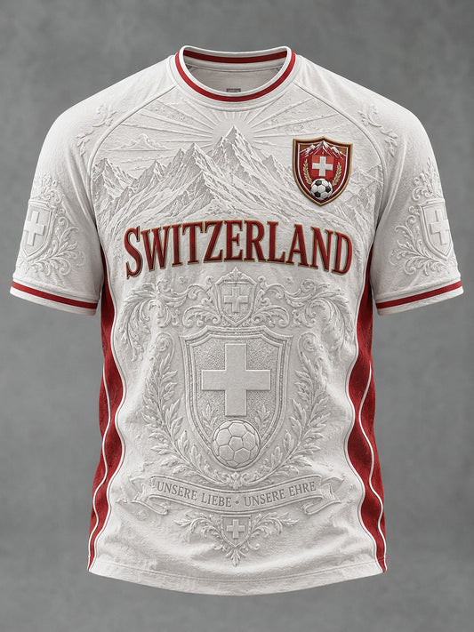 Herren-Fußball-T-Shirt mit Schweiz-Print