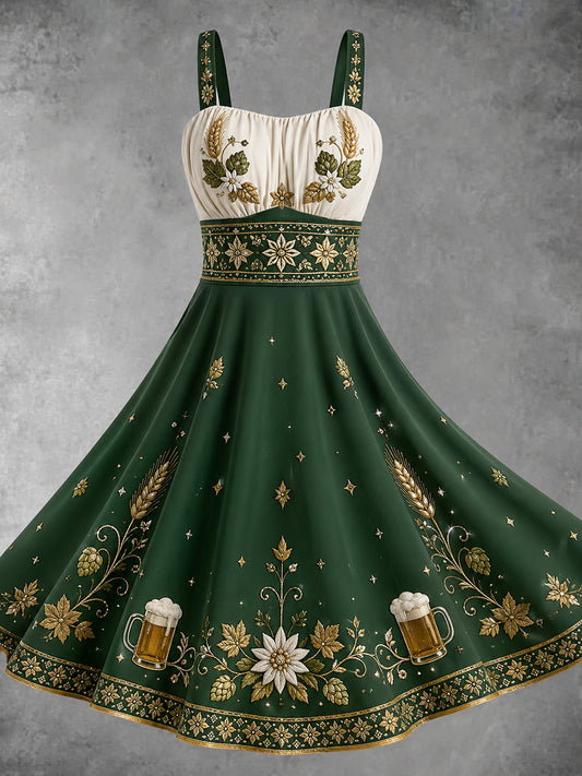 Damen-Oktoberfest-Kleid mit Blumenmotiv