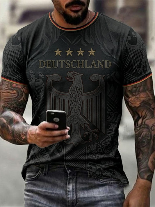 Herren-Fußball-T-Shirt mit Deutschland-Druck