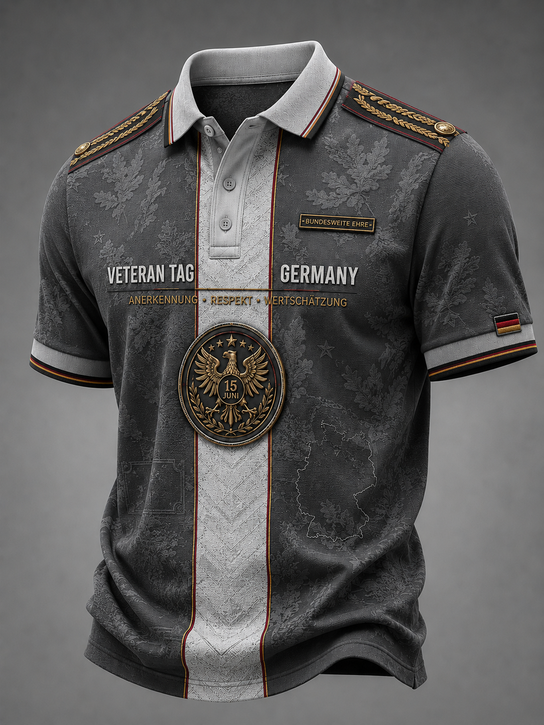 Deutsches Veteranen-Kurzarm-Hemd für Männer