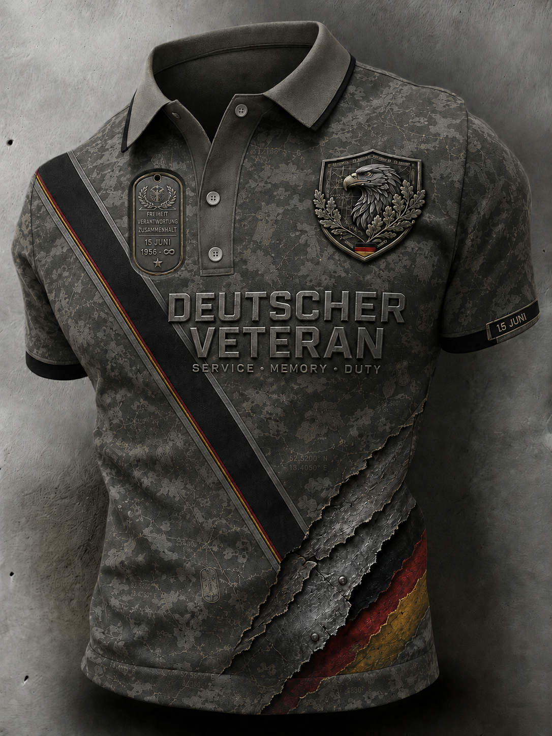 Herren-Deutschland-Trikot der Veteranen, Kurzarm