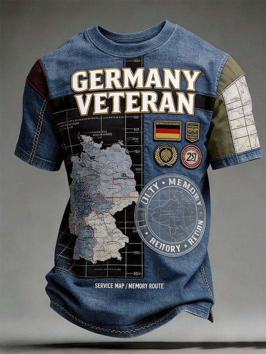 Herren-T-Shirt für deutsche Veteranen mit kurzen Ärmeln