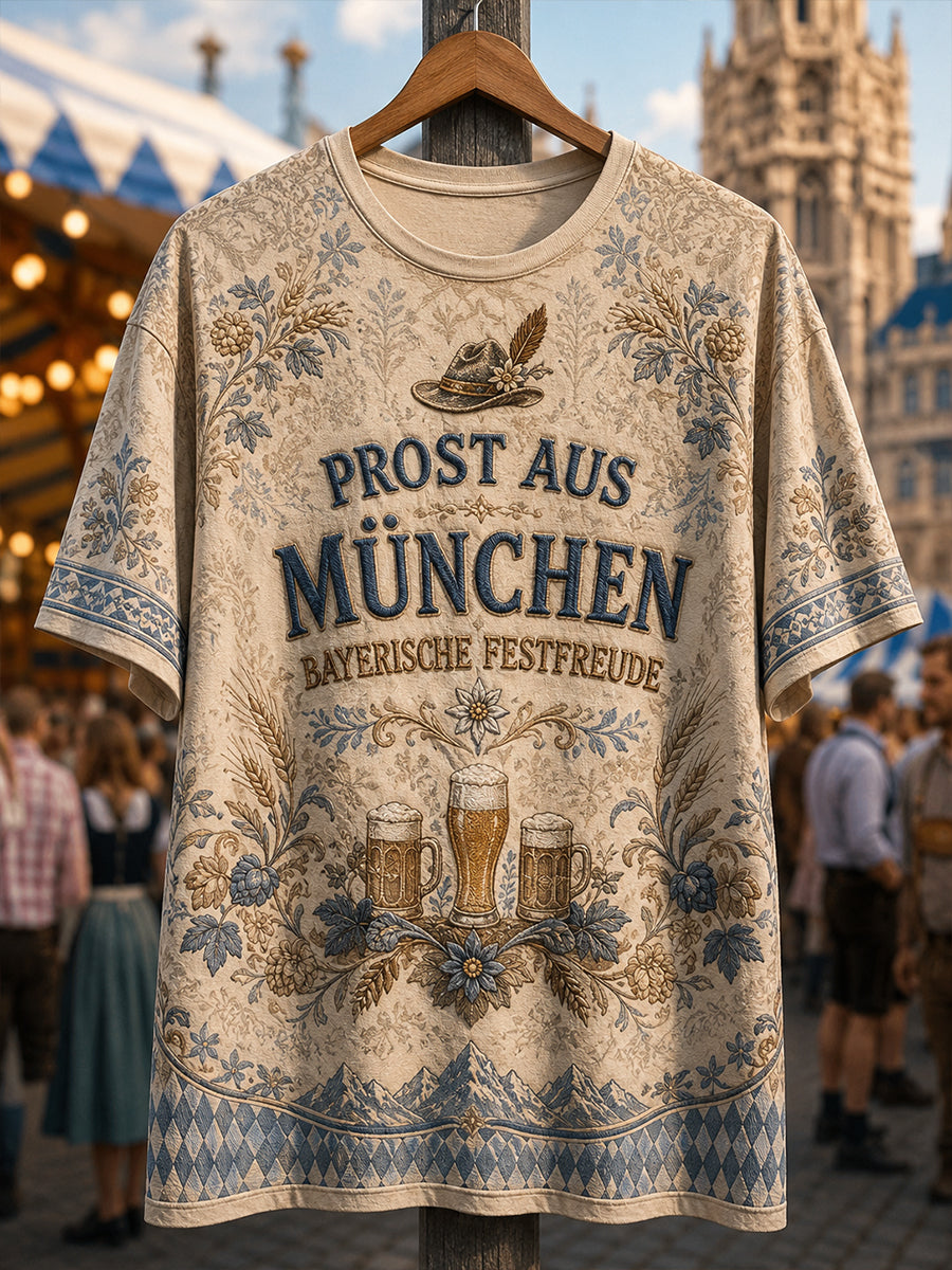 Herren-Oktoberfest-T-Shirt mit kurzen Ärmeln