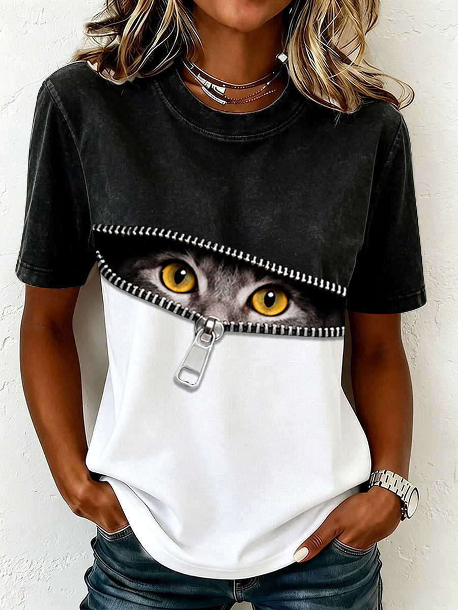 Witziges Katzen-T-Shirt für Damen