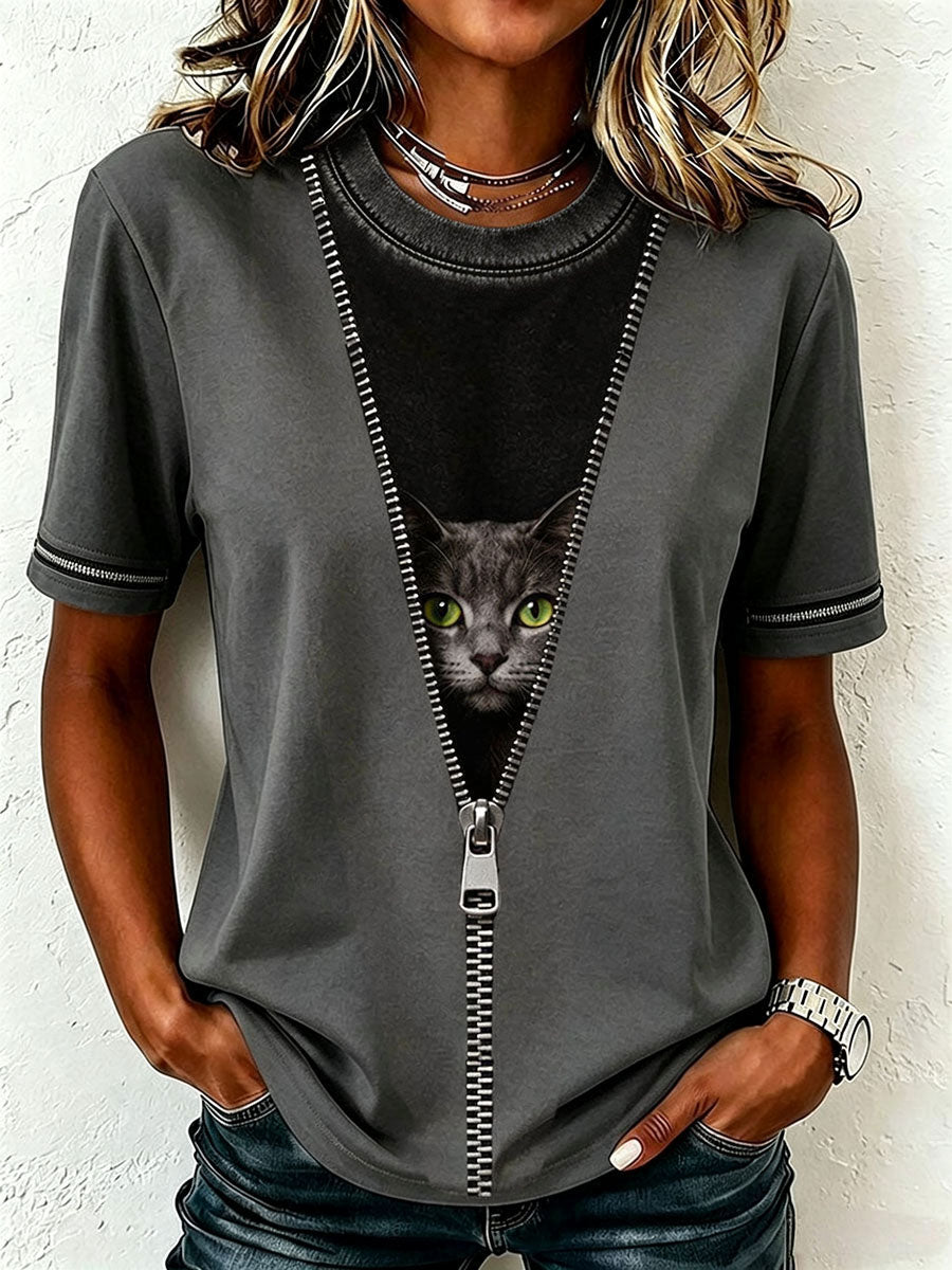 Witziges Katzen-T-Shirt für Damen