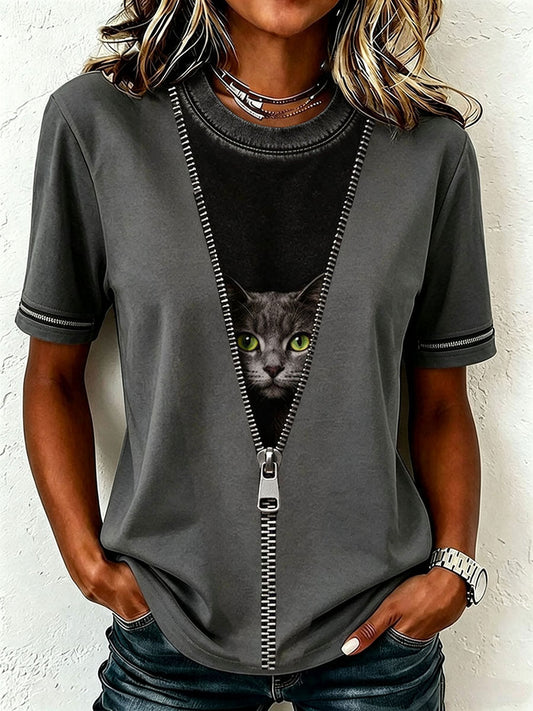 Witziges Katzen-T-Shirt für Damen