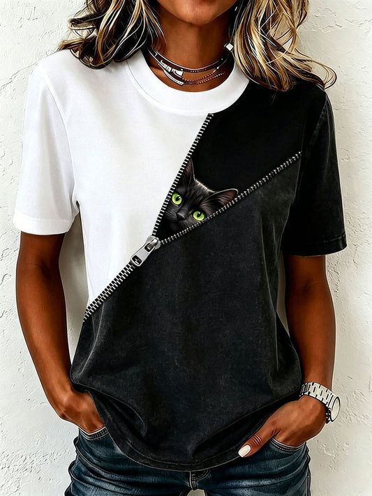 Witziges Katzen-T-Shirt für Damen