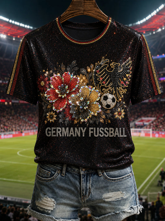 Damen-Fußball-T-Shirt aus Deutschland mit kurzen Ärmeln