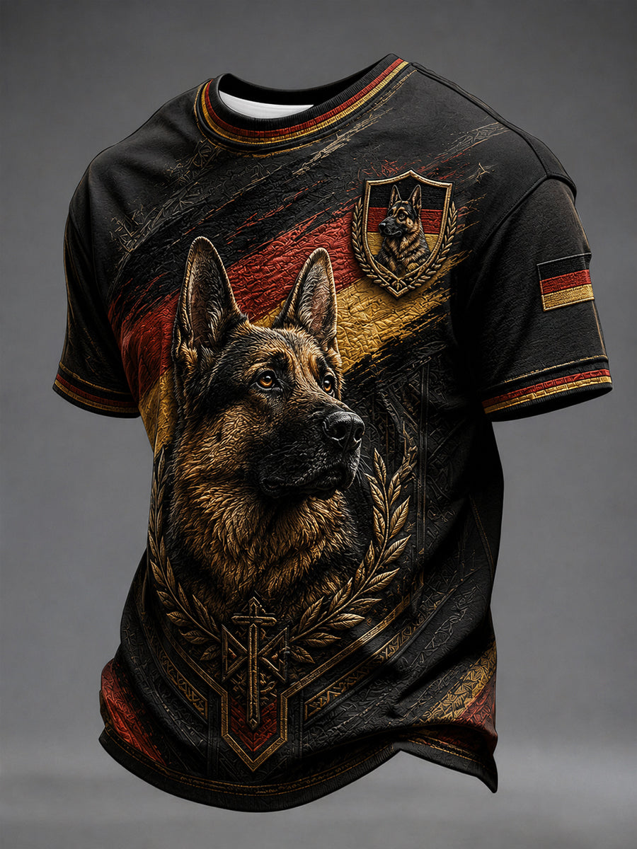 Herren-T-Shirt mit Deutscher-Schäferhund-Print