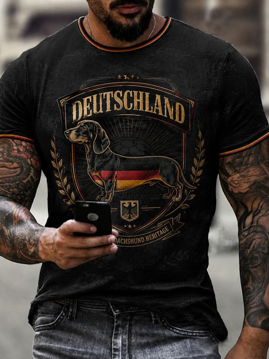 Herren-T-Shirt mit Dackelmotiv