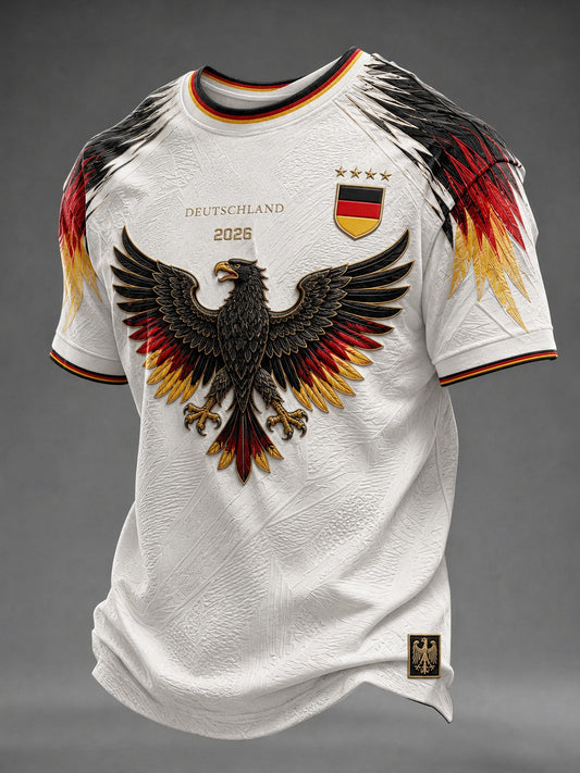 Herren-Fußball-T-Shirt mit Deutschland-Druck