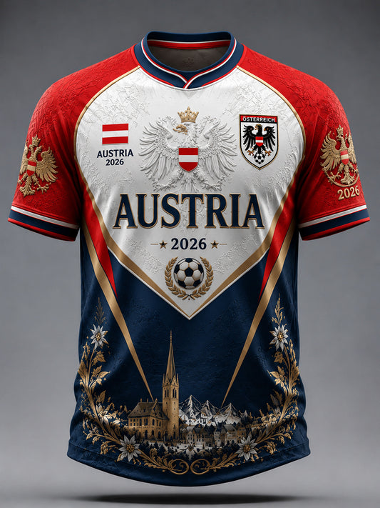 Retro-Österreich 2026 Fußballfan-Lässiges T-Shirt