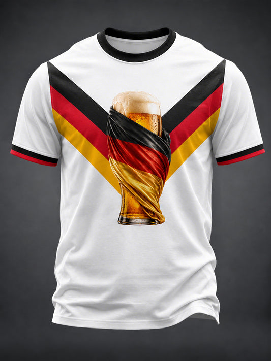 Lustiges Herren-T-Shirt mit Fußball- und Bier-Print