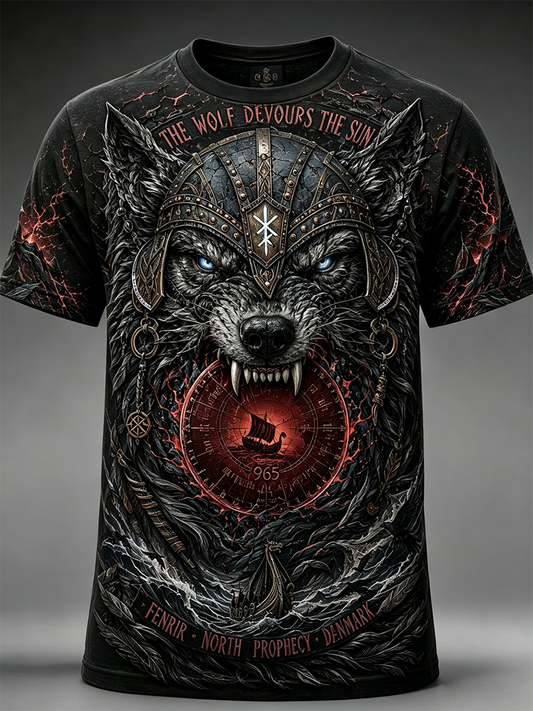 Herren-T-Shirt mit dänischen Wikingern und kurzen Ärmeln