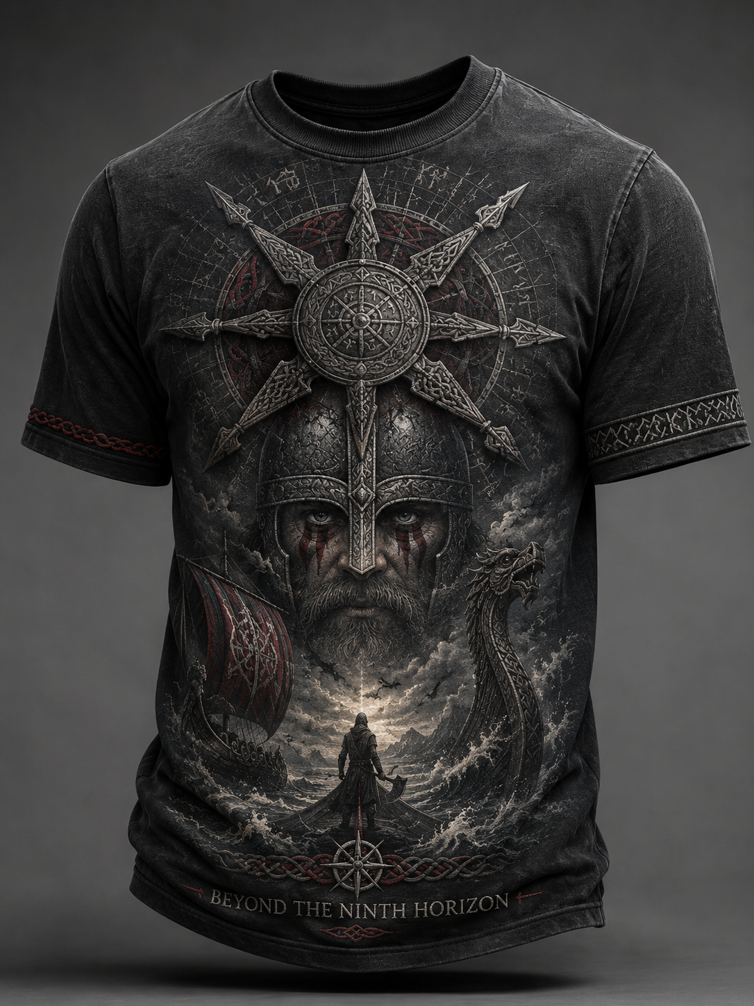 Dänisches Herren-Wikinger-Kurzarm-T-Shirt