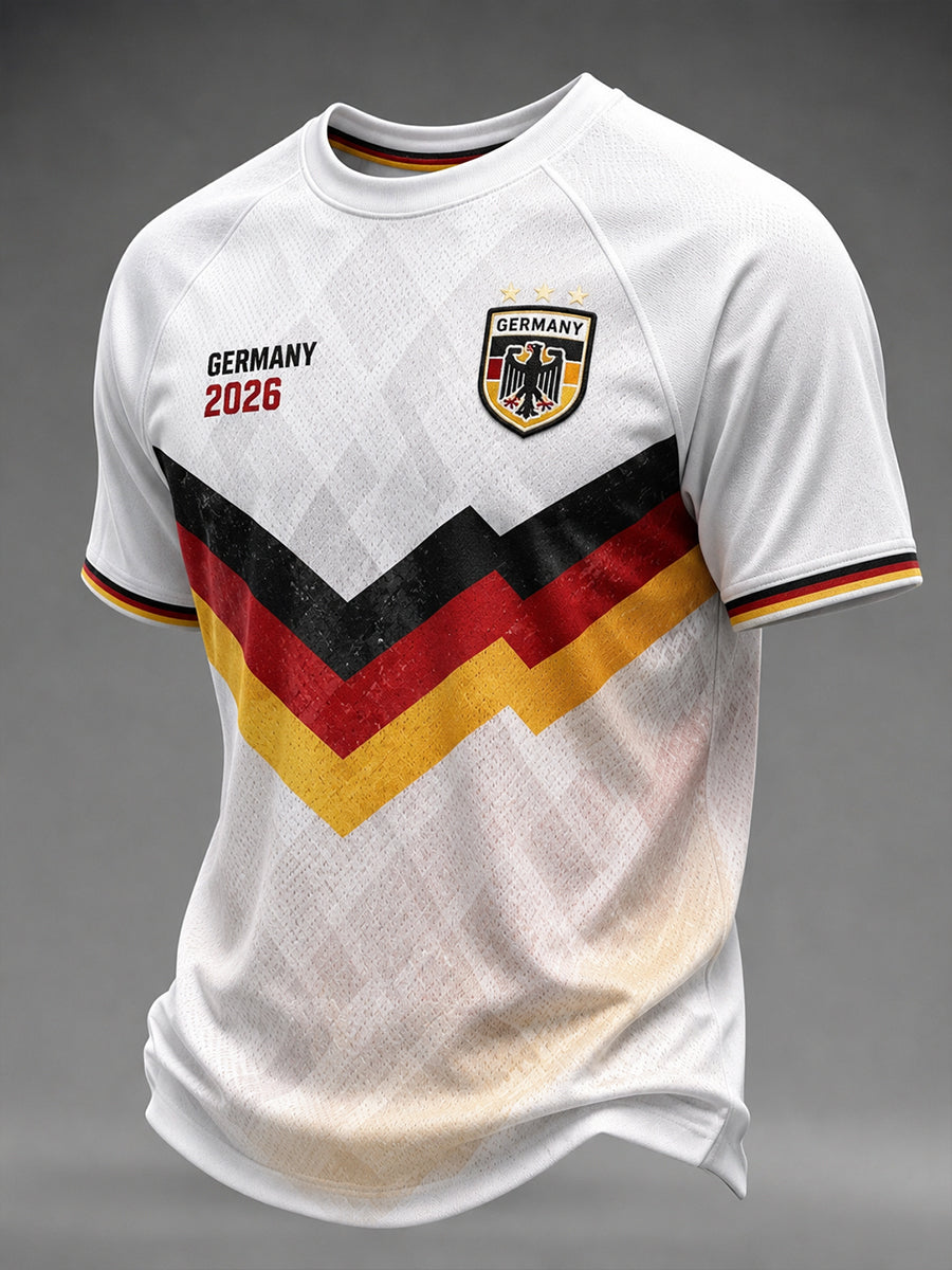 Herren-Fußballkurzarm-T-Shirt in deutscher Ausführung
