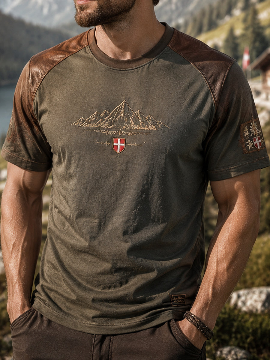 Vintage-Österreich-Outdoor-Berg-Freizeit-T-Shirt