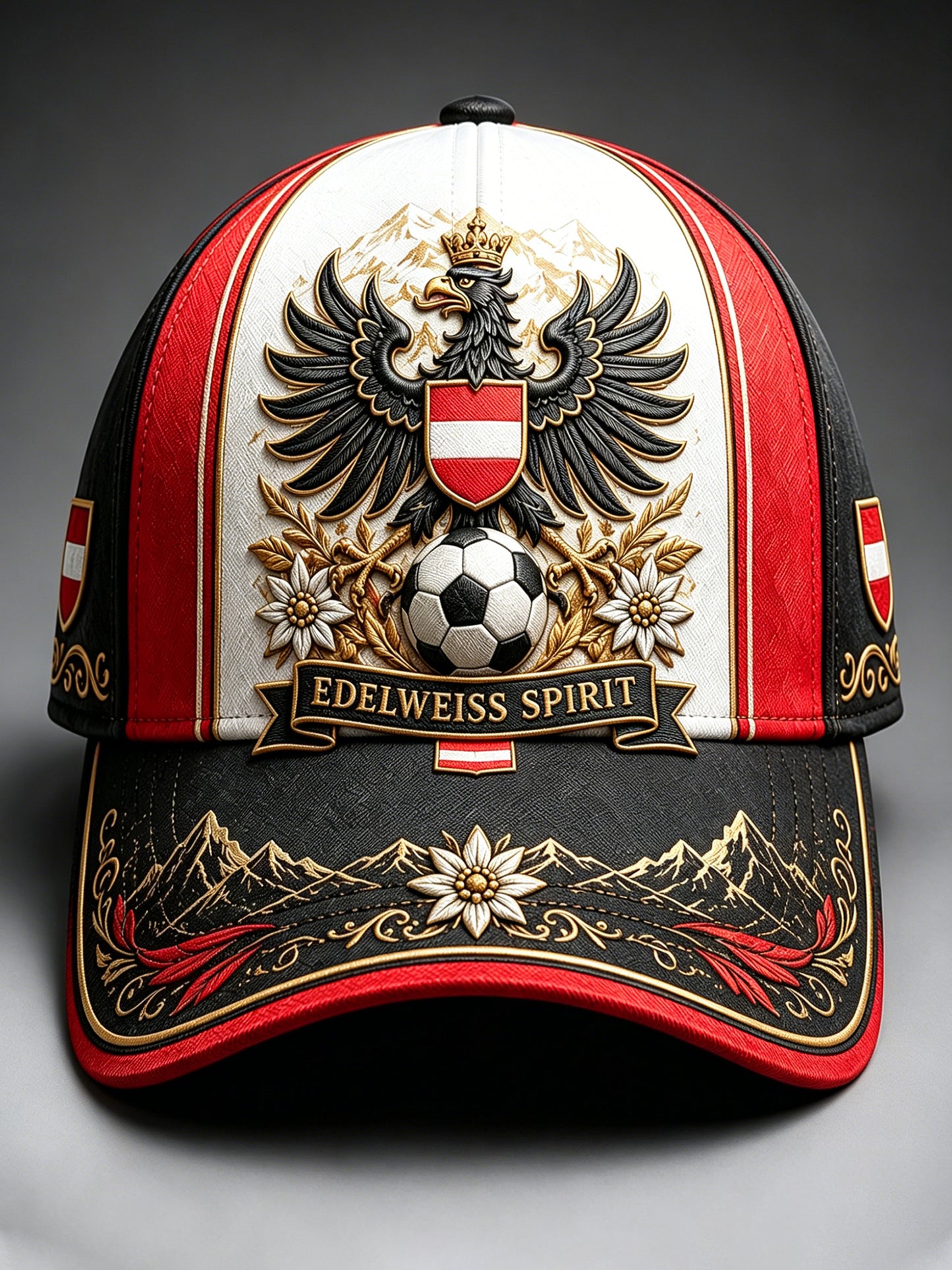 Unisex-Art-Print-Hut zum Anfeuern bei österreichischen Fußballspielen